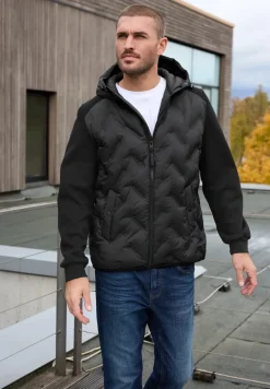 Steppjacke mit Sweat-Ärmeln