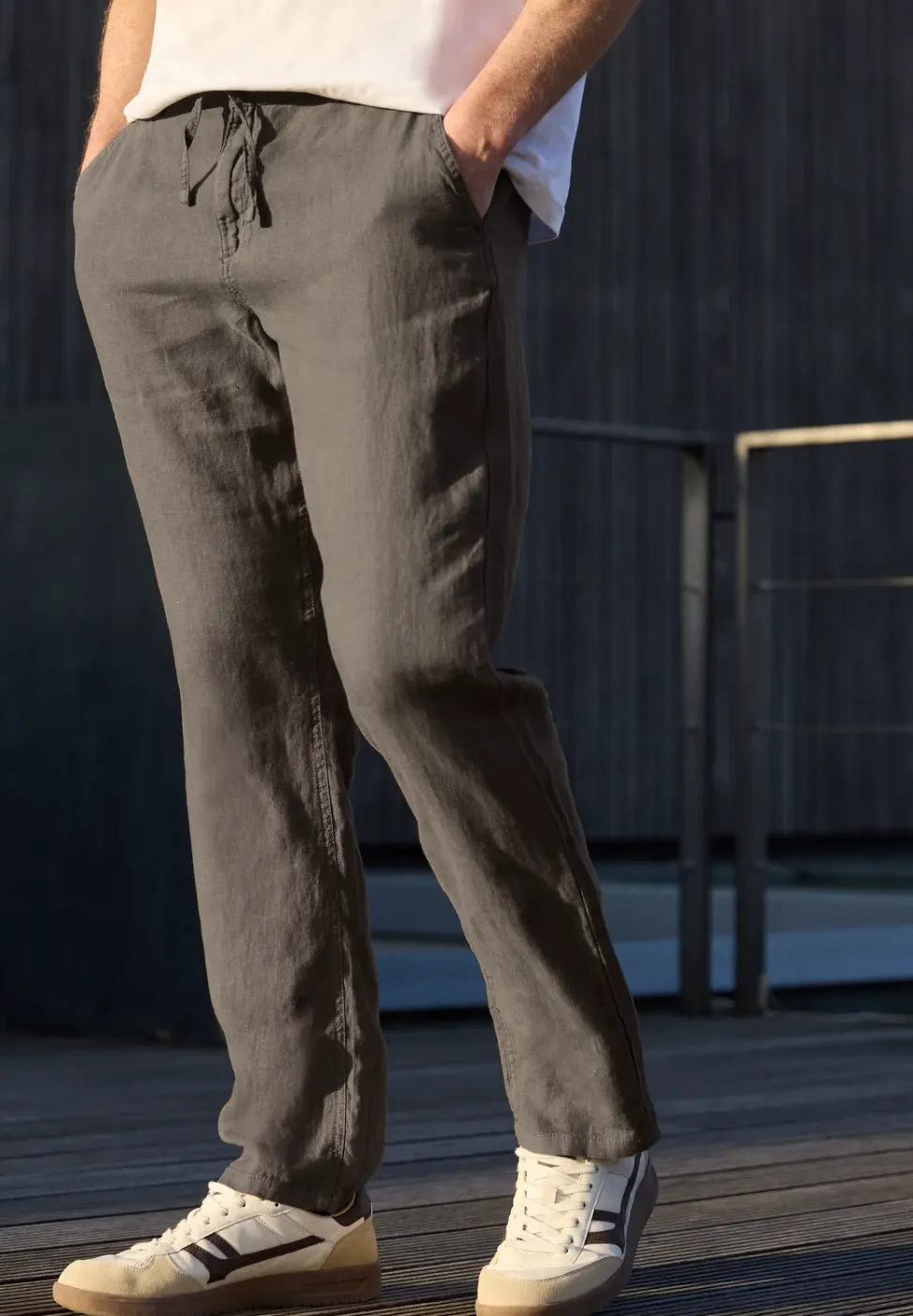 Straight Leg Chino aus Leinen
