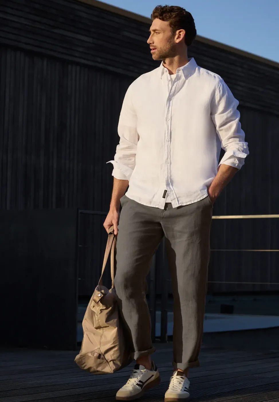 Straight Leg Chino aus Leinen