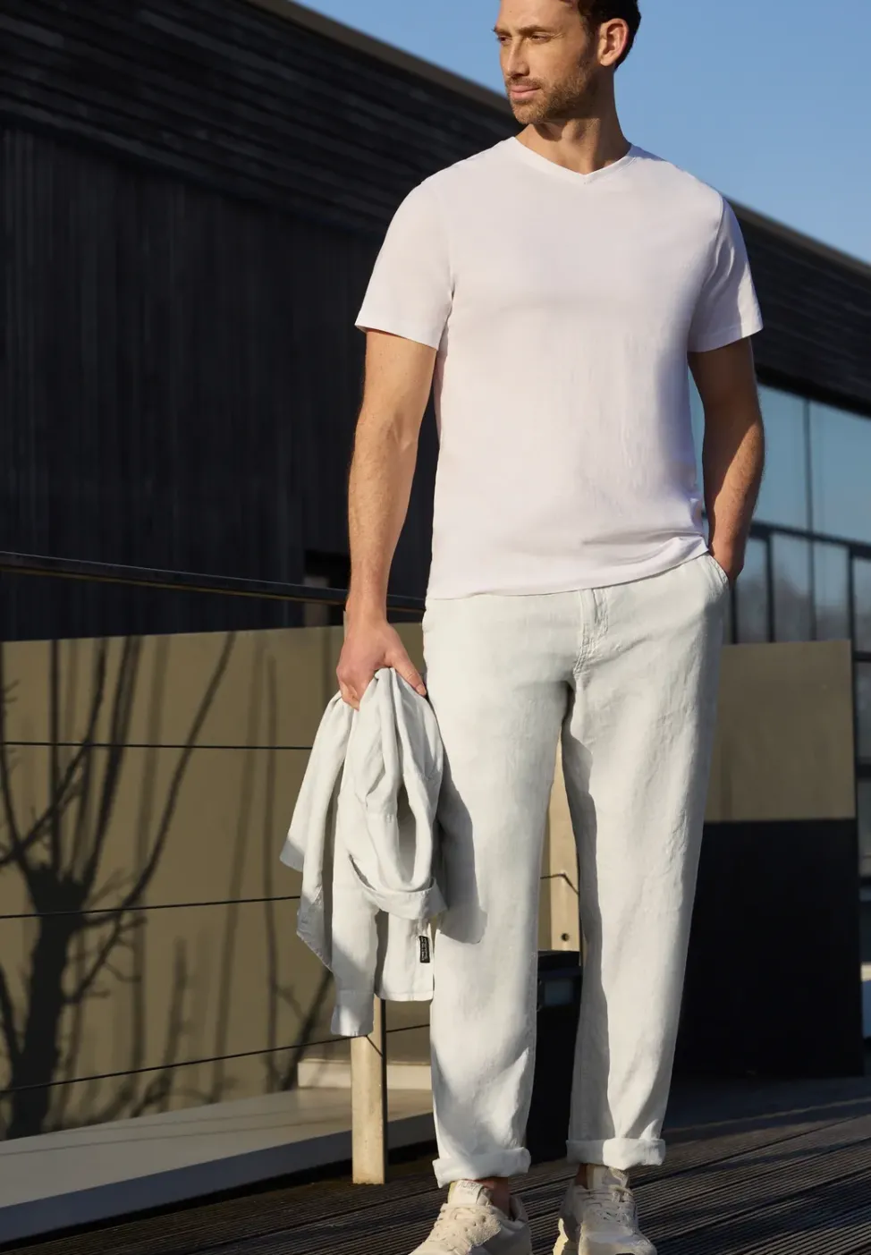 Straight Leg Chino aus Leinen