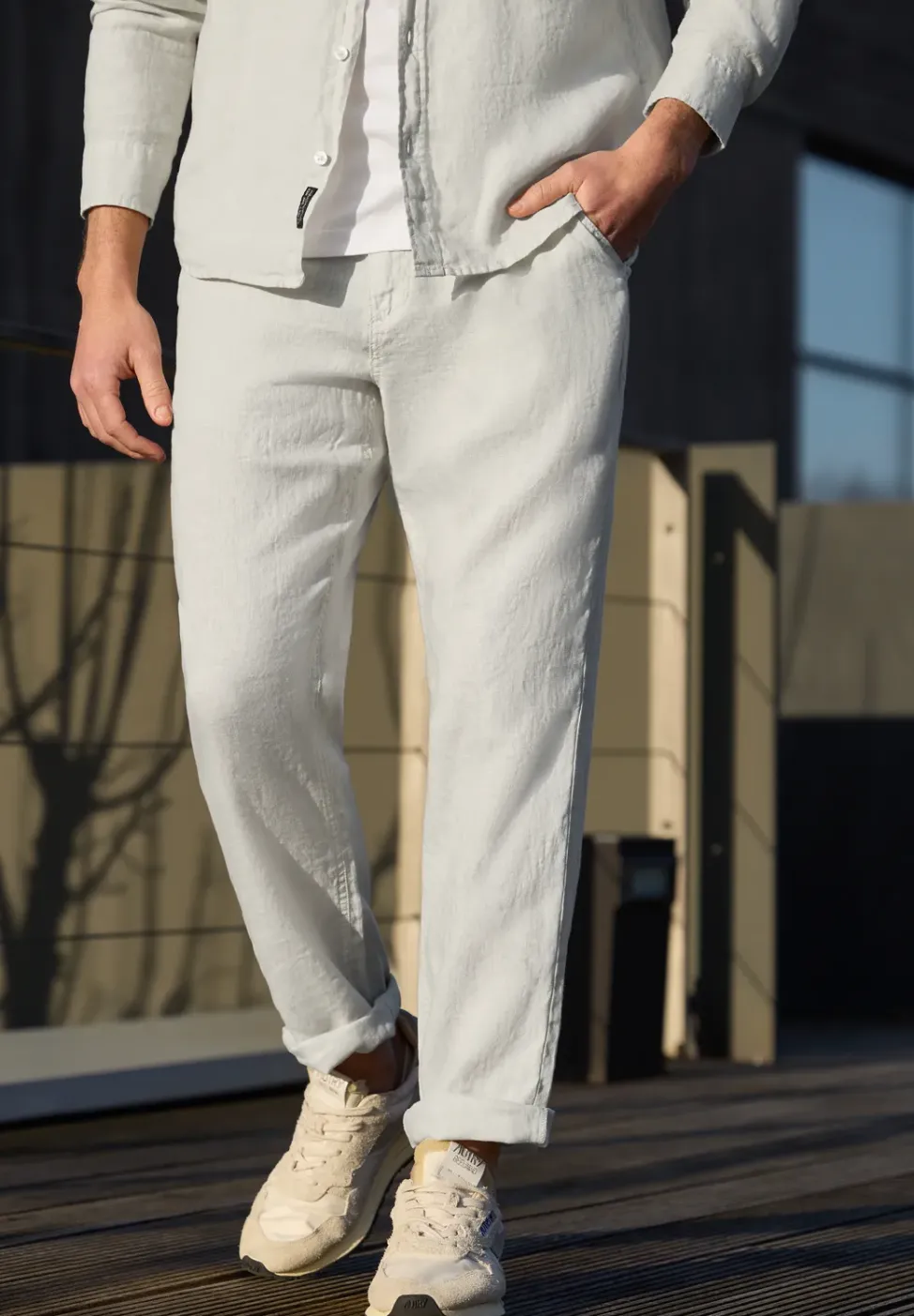 Straight Leg Chino aus Leinen