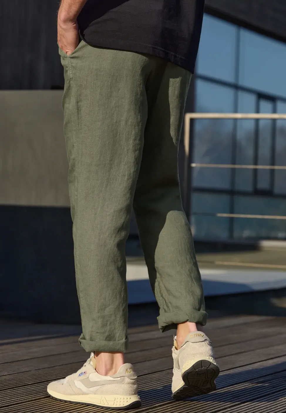 Straight Leg Chino aus Leinen