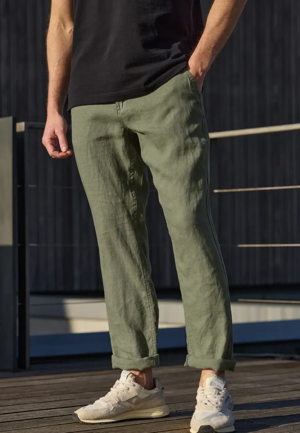Straight Leg Chino aus Leinen