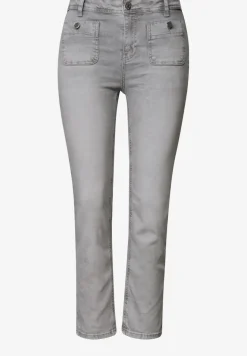 Straight Leg Jeans mit aufgesetzten Taschen