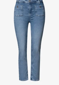 Straight Leg Jeans mit aufgesetzten Taschen