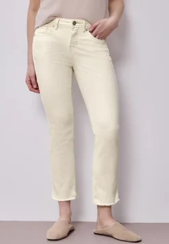 Straight Leg Jeans mit fransigem Saum