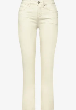 Straight Leg Jeans mit fransigem Saum