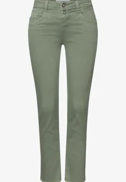 Straight Leg Jeans mit fransigem Saum