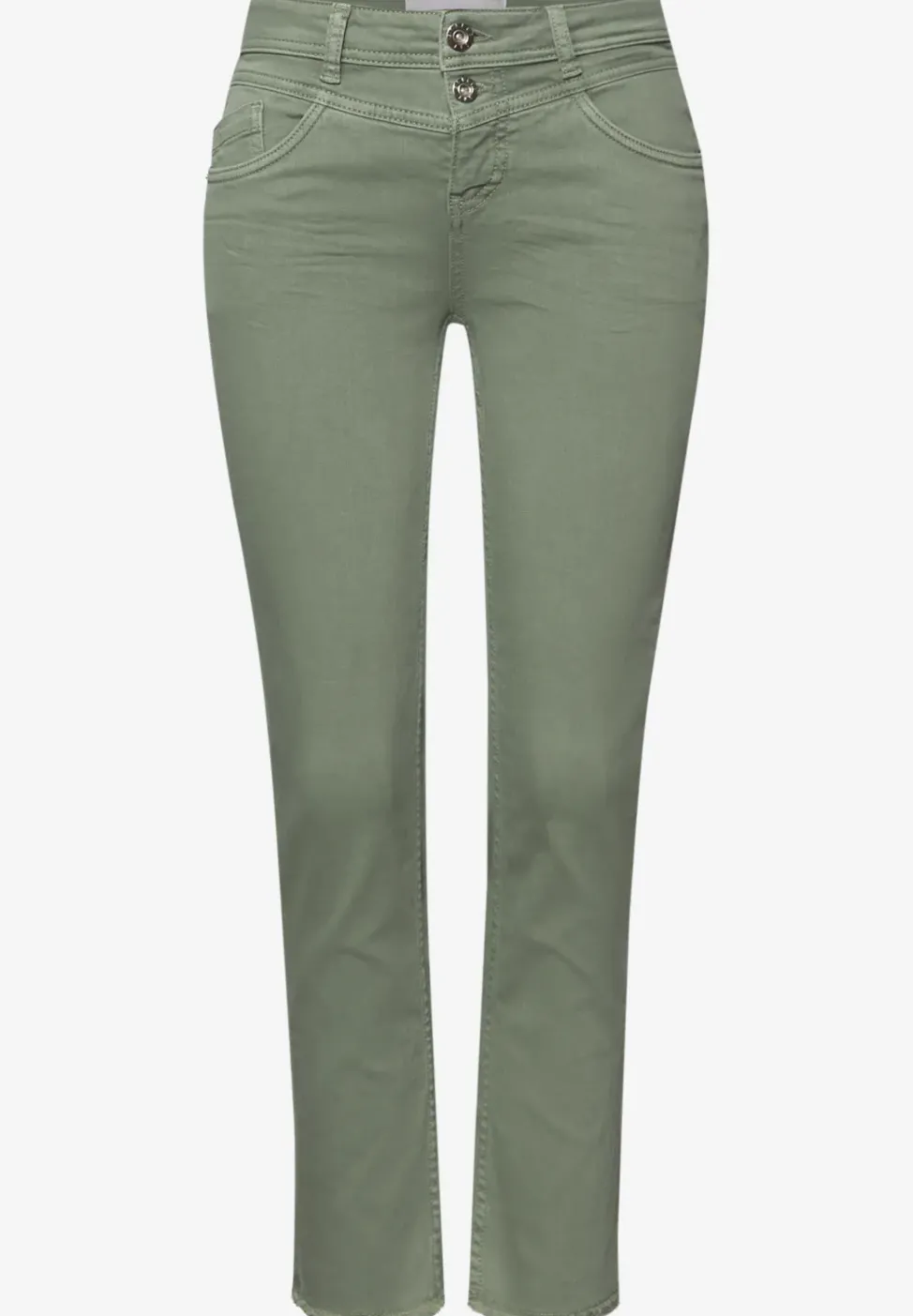 Straight Leg Jeans mit fransigem Saum