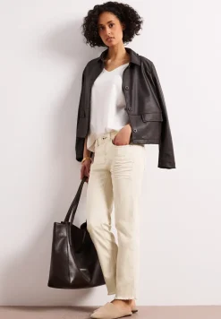Straight Leg Jeans mit offenem Saum