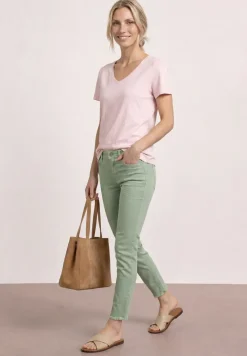 Straight Leg Jeans mit offenem Saum