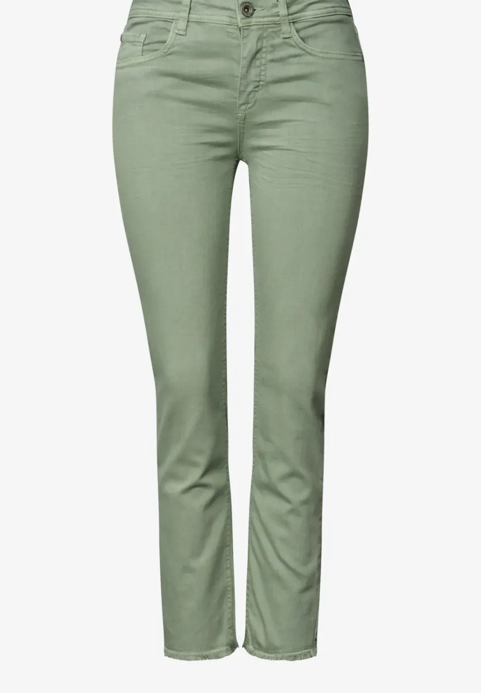 Straight Leg Jeans mit offenem Saum