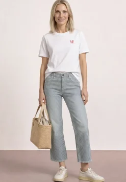 Straight Leg Jeans mit Streifen
