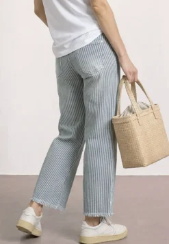 Straight Leg Jeans mit Streifen