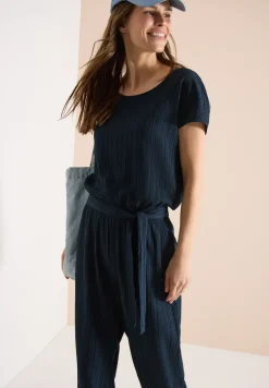 Straight Leg Jumpsuit mit Struktur