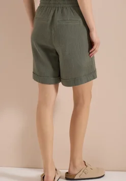 Straight Leg Shorts aus Musselinstoff