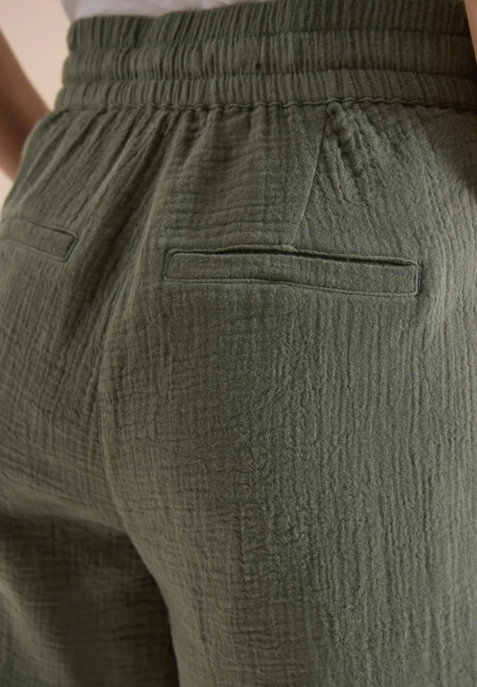 Straight Leg Shorts aus Musselinstoff