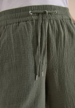 Straight Leg Shorts aus Musselinstoff