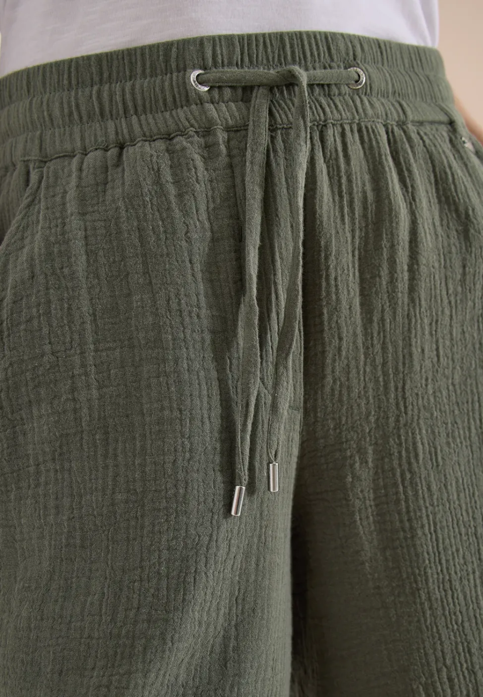 Straight Leg Shorts aus Musselinstoff