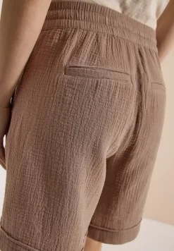 Straight Leg Shorts aus Musselinstoff