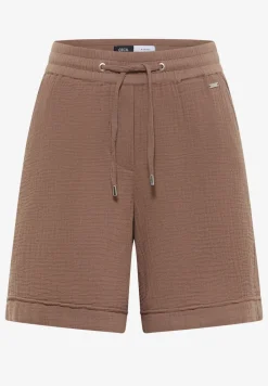 Straight Leg Shorts aus Musselinstoff