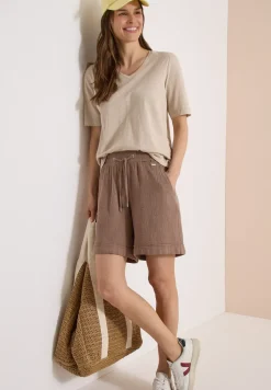 Straight Leg Shorts aus Musselinstoff