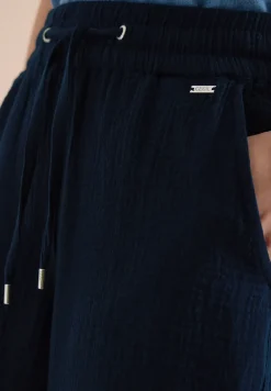 Straight Leg Shorts aus Musselinstoff