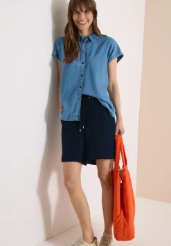 Straight Leg Shorts aus Musselinstoff