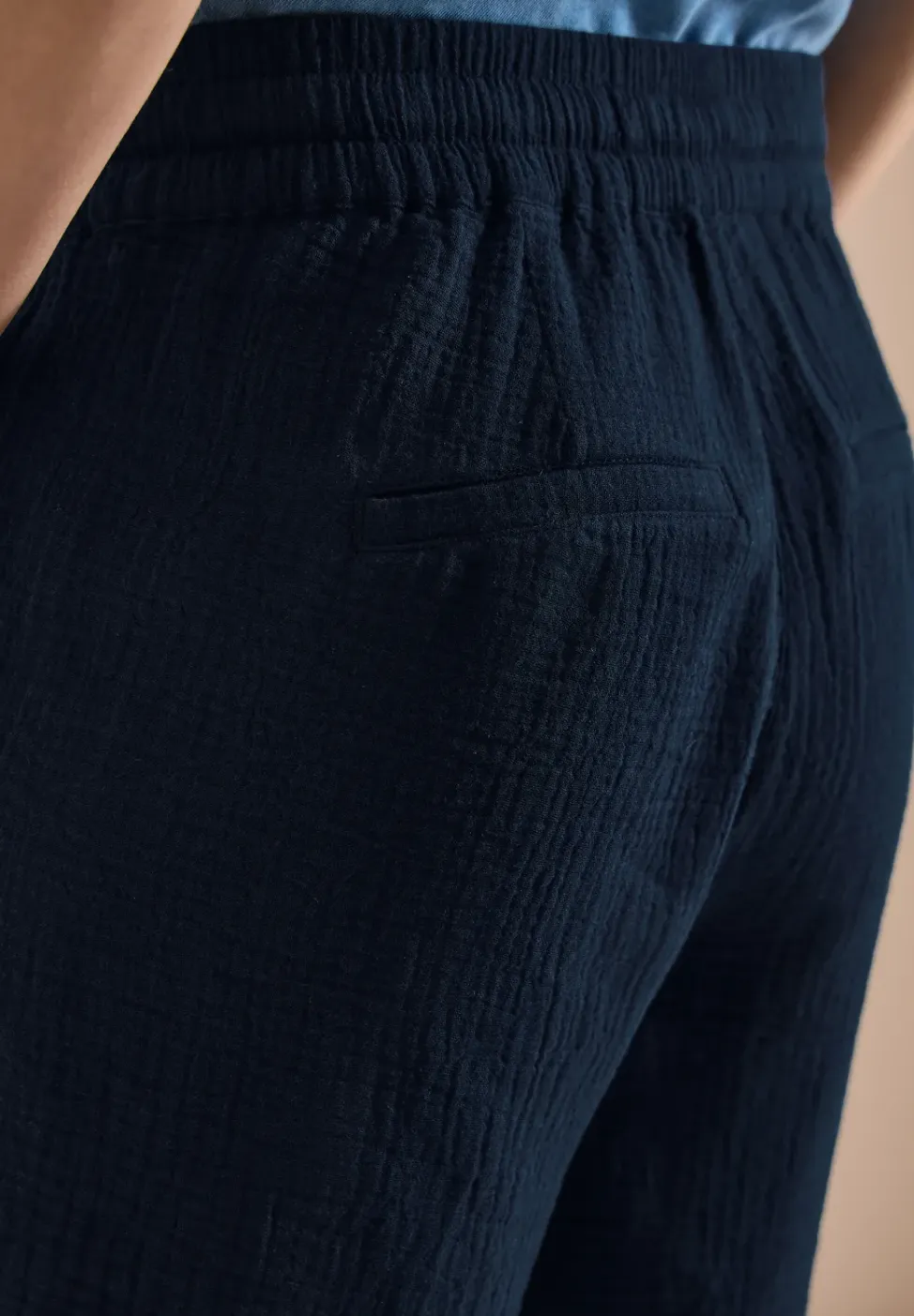 Straight Leg Shorts aus Musselinstoff