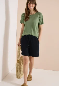 Straight Leg Shorts aus Musselinstoff