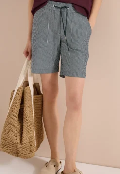 Straight Leg Shorts in Seersucker Qualität