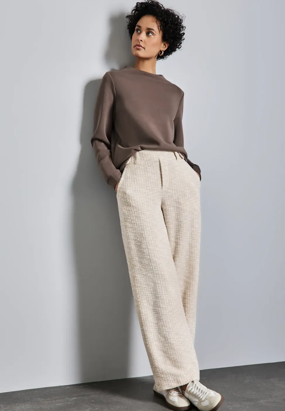 Straight Leg Bouclé Hose