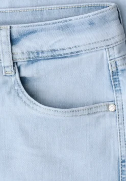 Straight Leg Jeans mit fransigem Saum