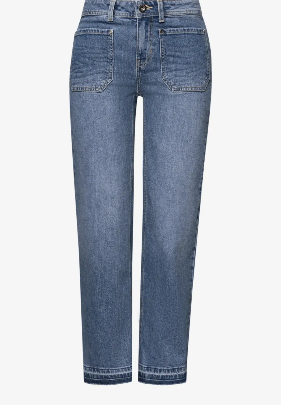 Straight Leg Jeans mit Saumdetail
