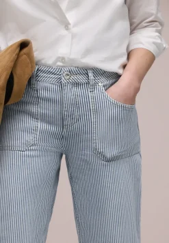 Straight Leg Jeans mit Streifen