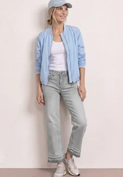 Straight Leg Jeans mit Ziersaum