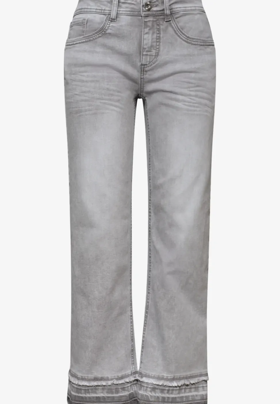 Straight Leg Jeans mit Ziersaum