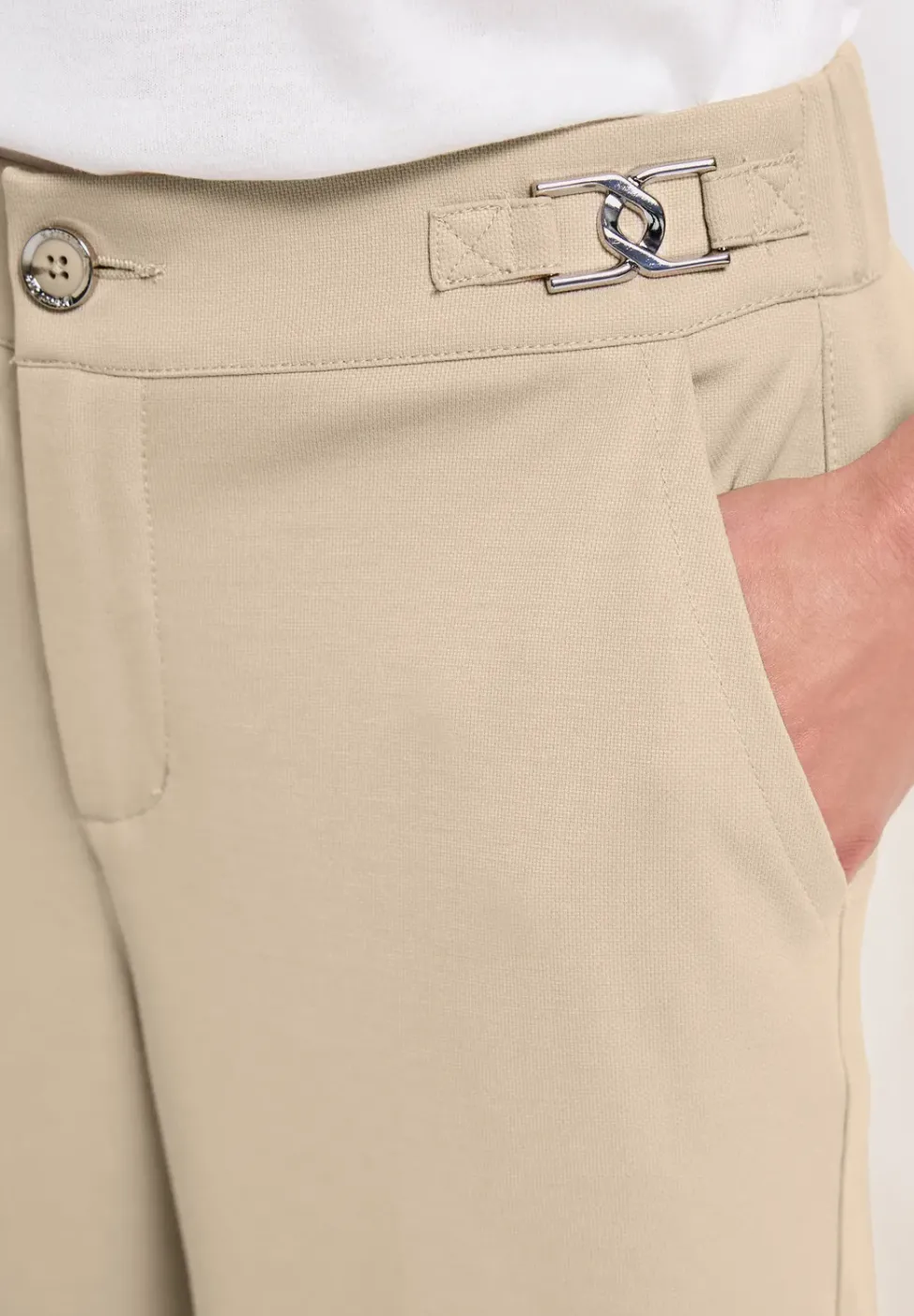 Straight Leg Piqué Hose