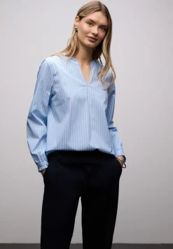 Streifen Bluse mit Rüschen