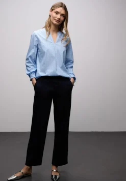 Streifen Bluse mit Rüschen