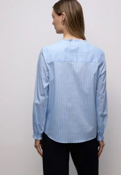Streifen Bluse mit Rüschen