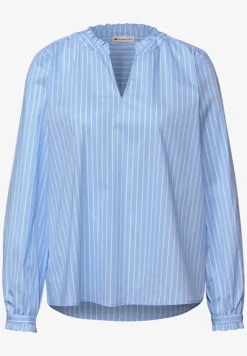 Streifen Bluse mit Rüschen
