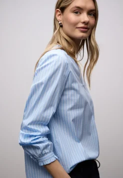 Streifen Bluse mit Rüschen