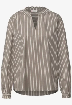 Streifen Bluse mit Rüschen