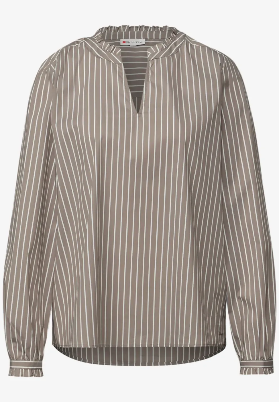 Streifen Bluse mit Rüschen