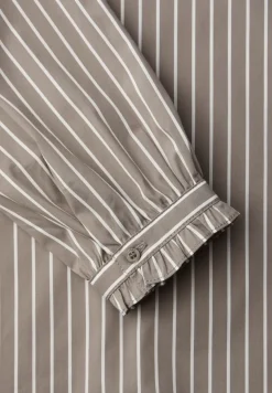 Streifen Bluse mit Rüschen