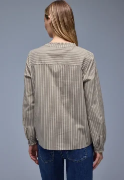 Streifen Bluse mit Rüschen