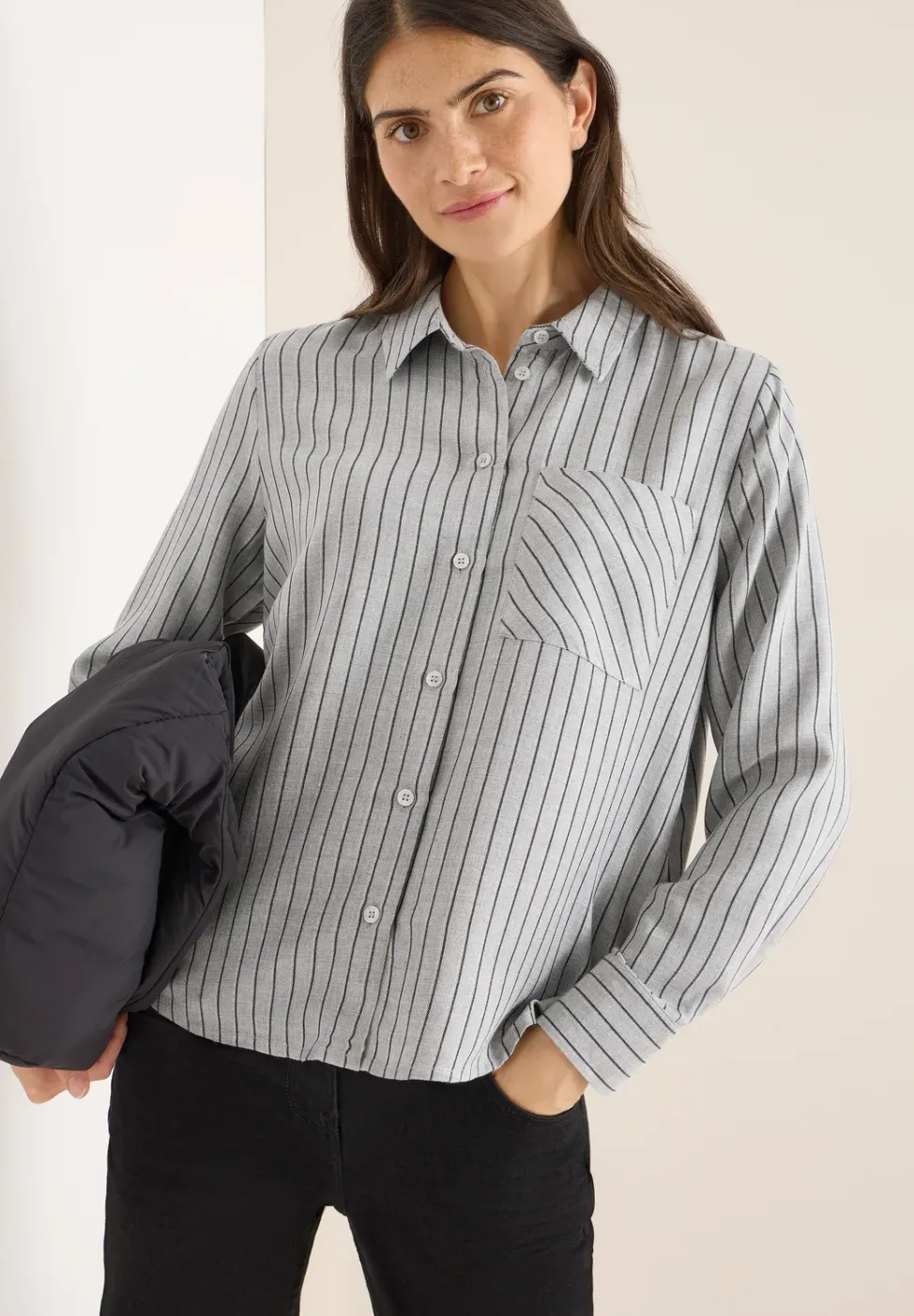 Streifen Flanell-Hemdbluse