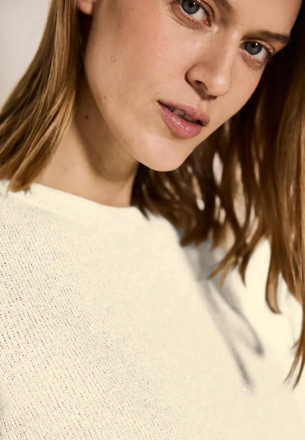 Strick-Look Glitzer T-Shirt