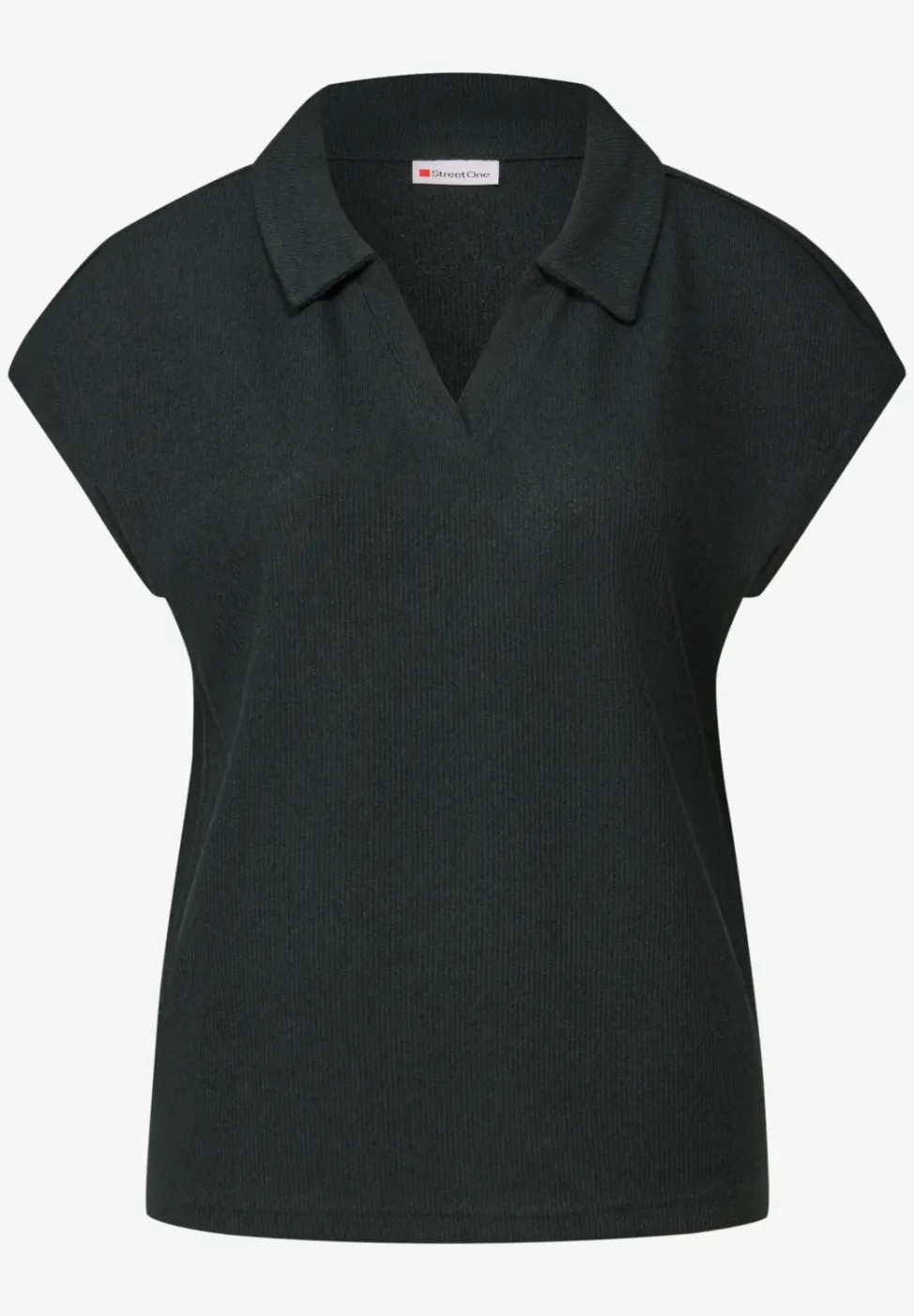 Strick-Look Poloshirt